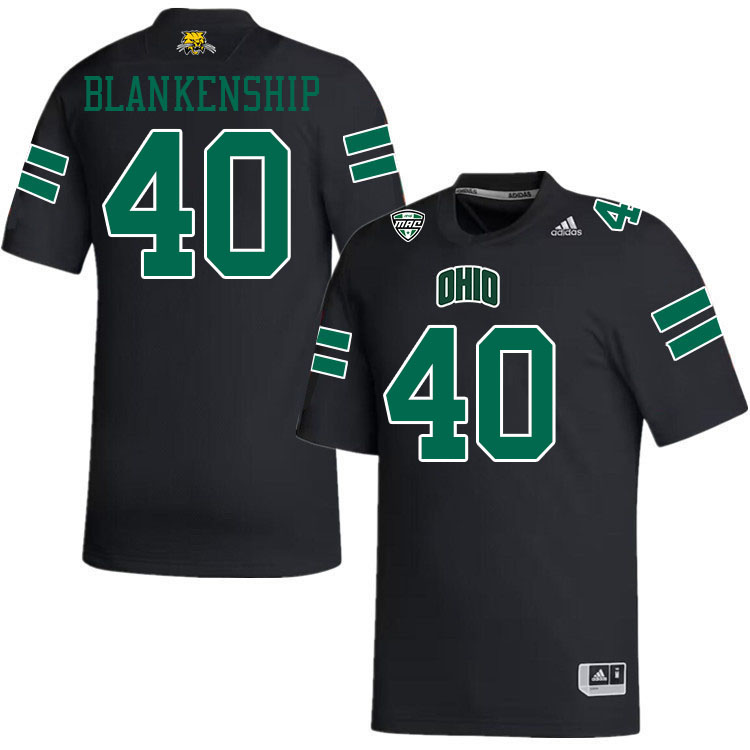 Ohio Bobcats #40 Beau Blankenship College Football Jerseys Stitched-Black